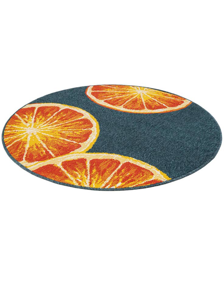 Detail image of 4' x 4' Easy-Clean Modern Indoor / Outdoor Round Rug