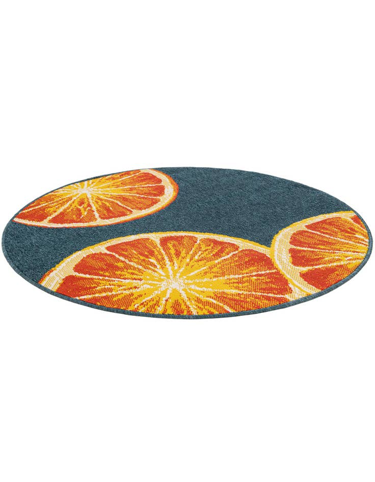 Detail image of 4' x 4'  Washable Modern Indoor / Outdoor Round Rug