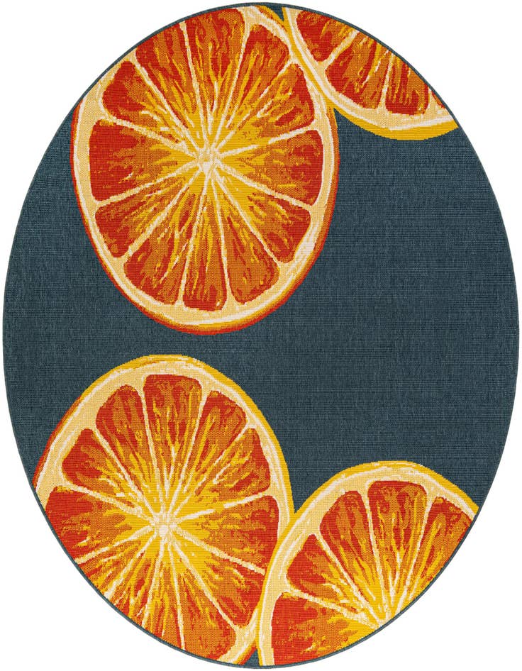 Detail image of 7' 10 x 7' 10 Easy-Clean Modern Indoor / Outdoor Round Rug