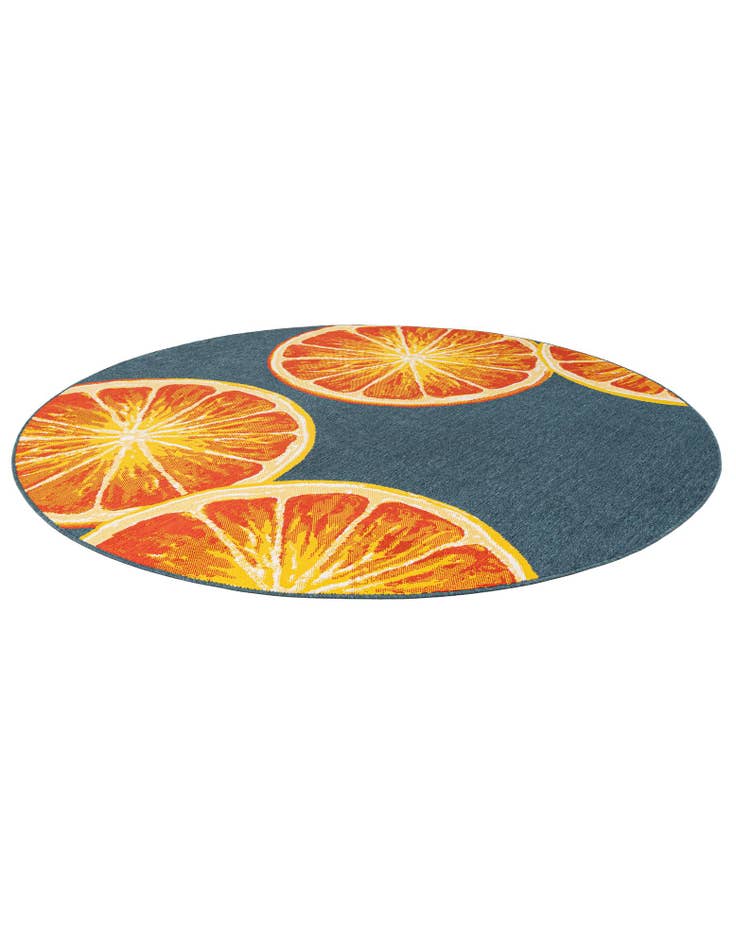 Detail image of 7' 10 x 7' 10 Easy-Clean Modern Indoor / Outdoor Round Rug
