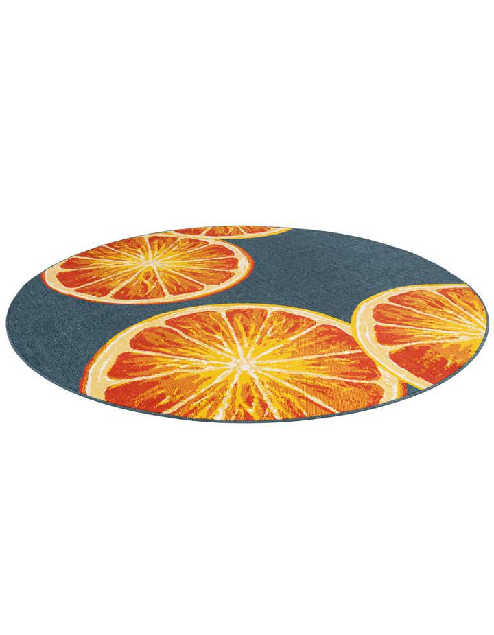 7' 10 x 7' 10 Easy-Clean Modern Indoor / Outdoor Round Rug