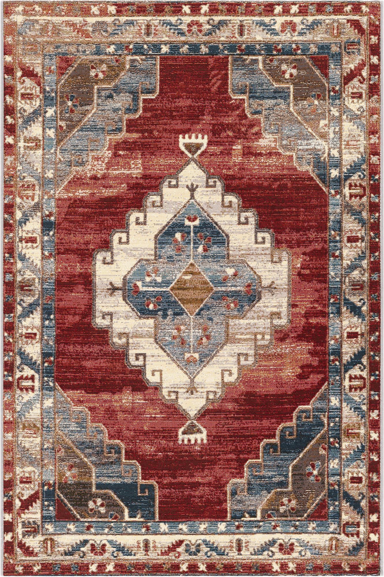 4' x 6' Easy-Clean Traditional Indoor / Outdoor Rug