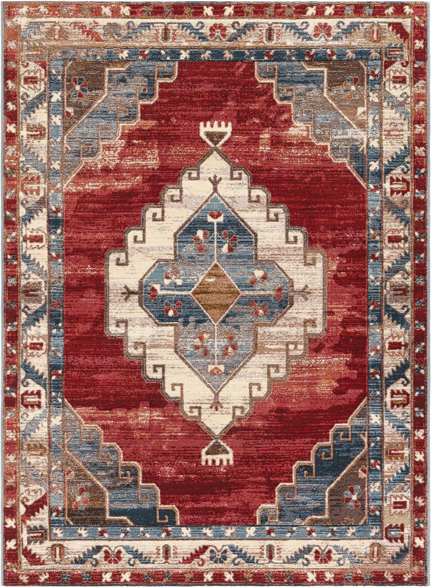 5' x 7' Easy-Clean Traditional Indoor / Outdoor Rug