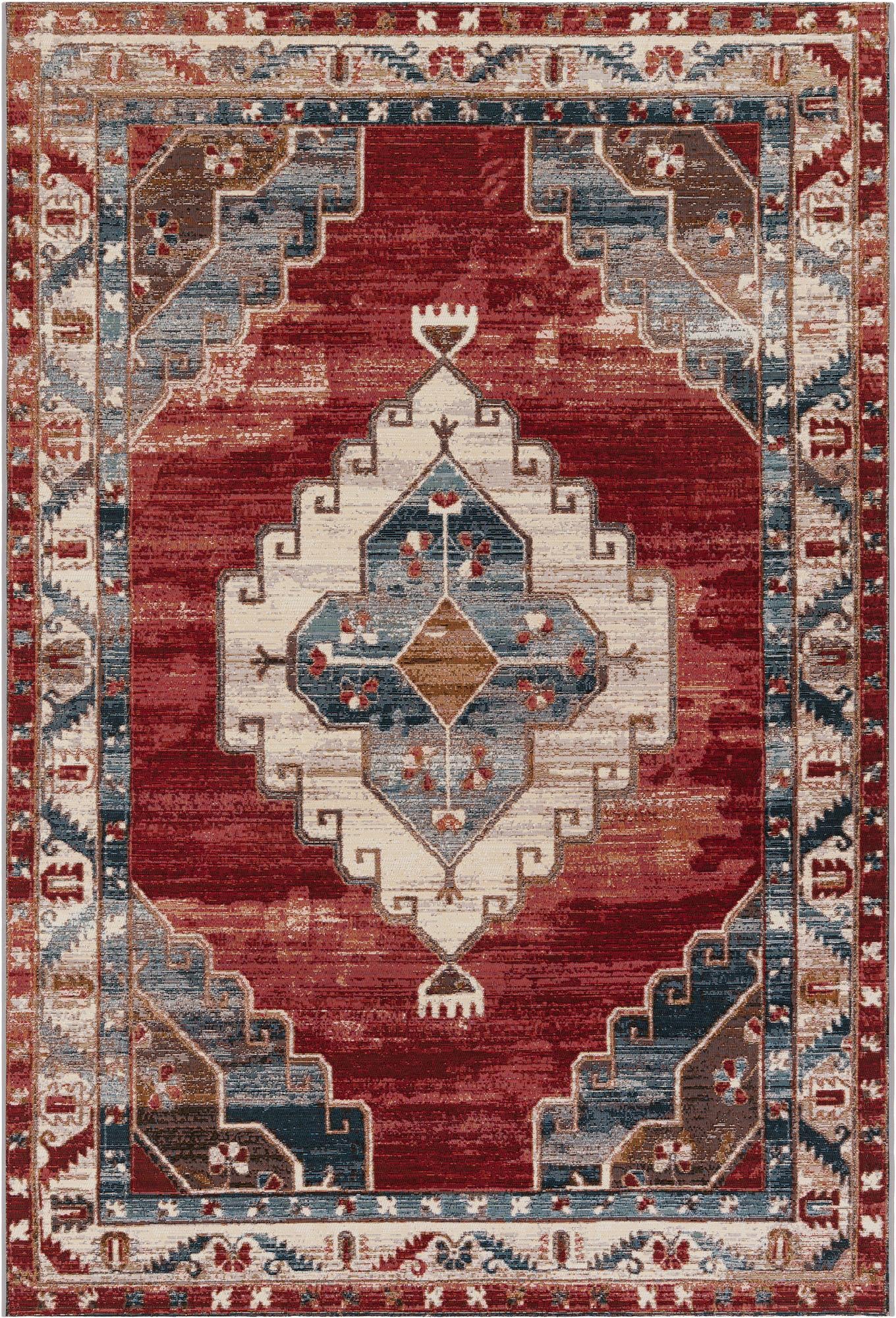 6' x 9' Easy-Clean Traditional Indoor / Outdoor Rug