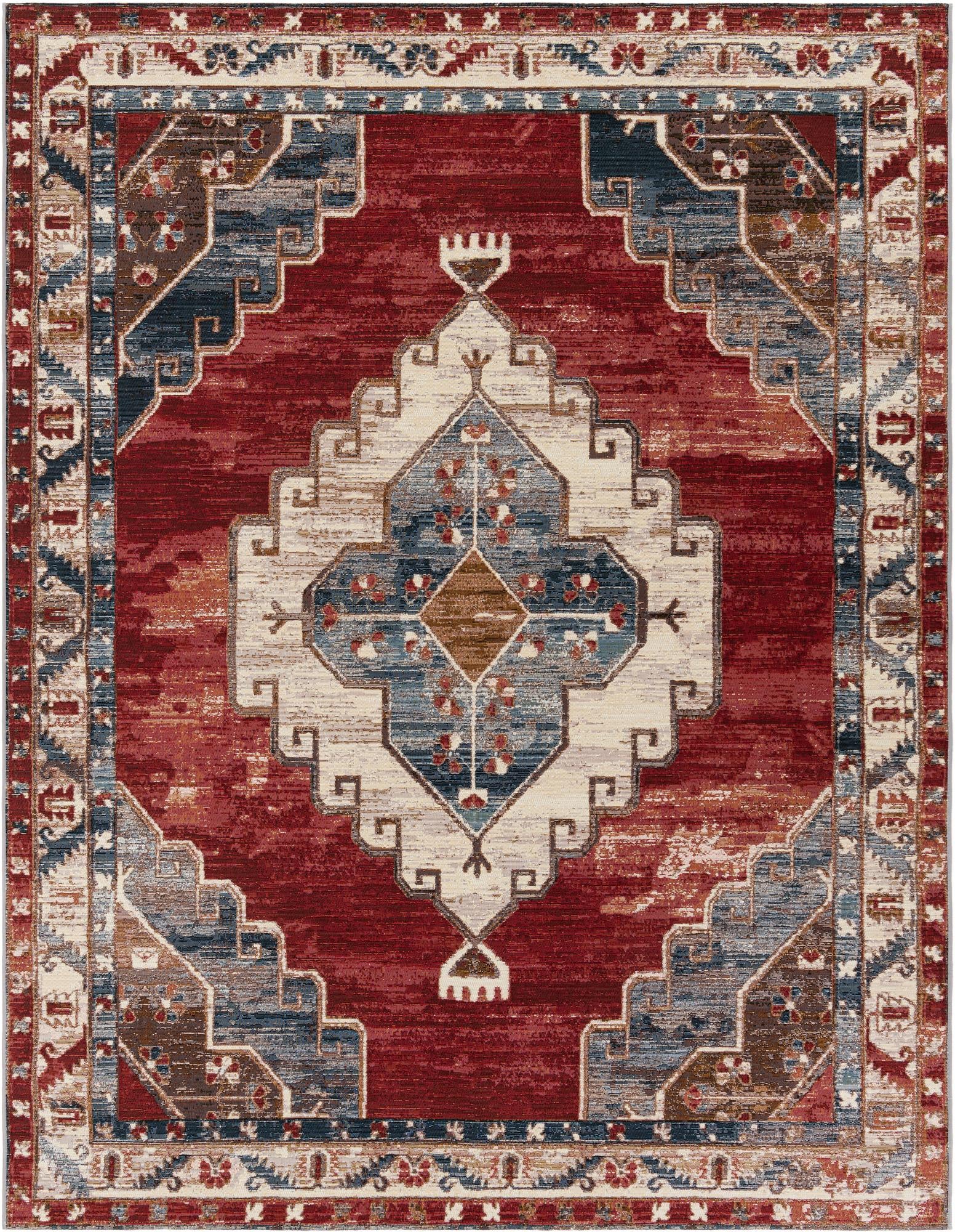 7' 10 x 10' Easy-Clean Traditional Indoor / Outdoor Rug