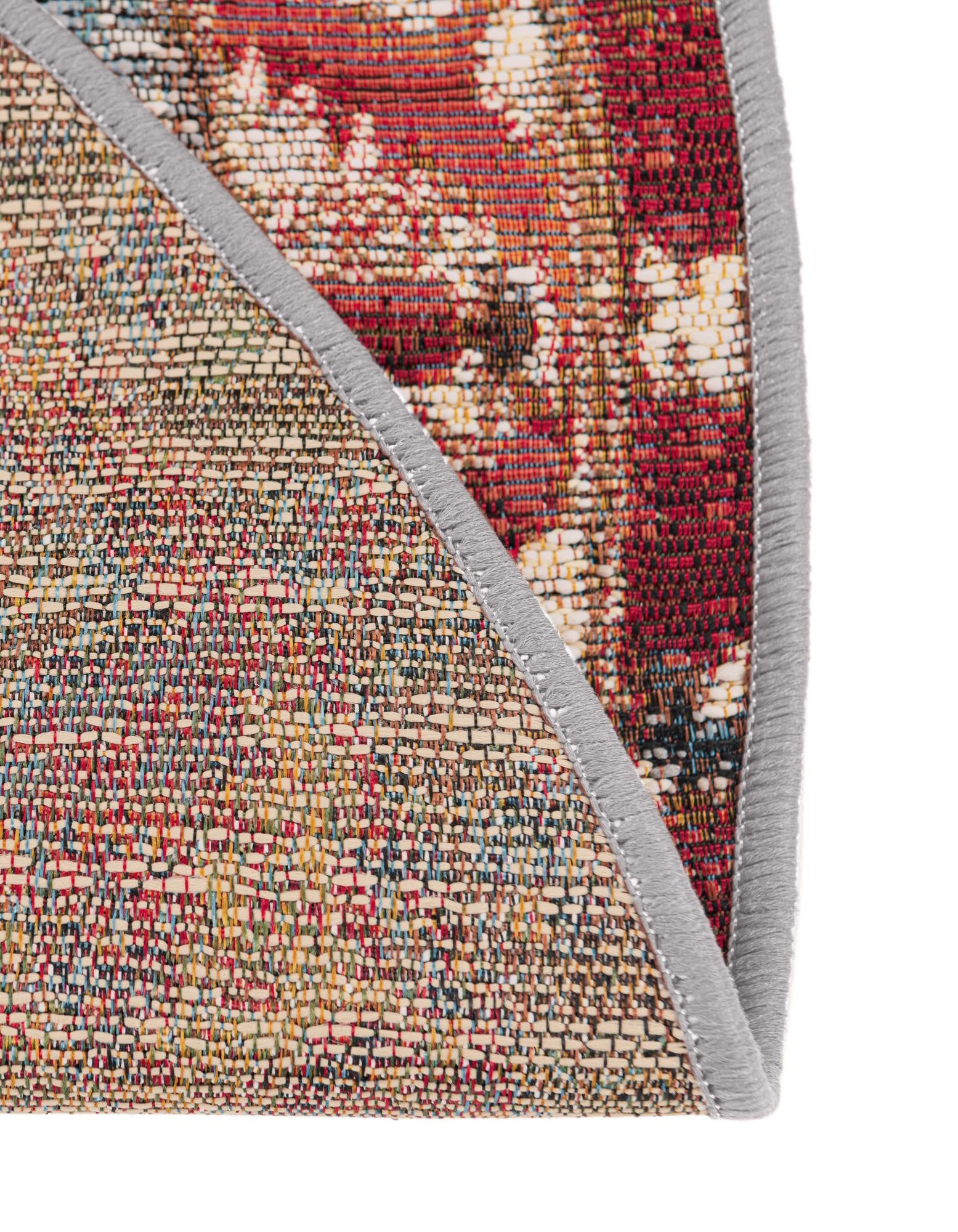 3' x 3' Easy-Clean Traditional Indoor / Outdoor Round Rug