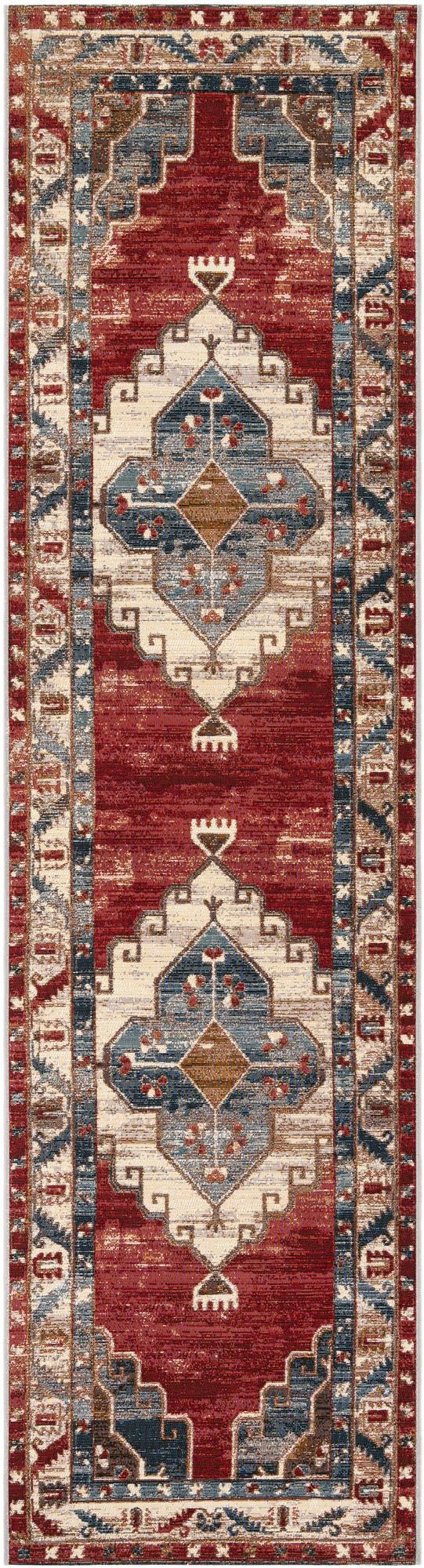 2' 7 x 10' Easy-Clean Traditional Indoor / Outdoor Runner Rug