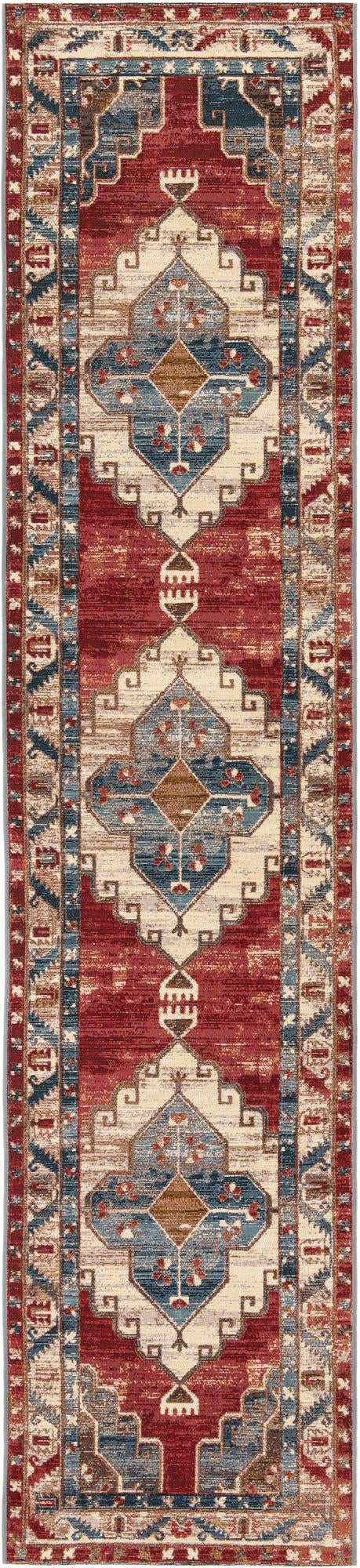 2' 7 x 12' Easy-Clean Traditional Indoor / Outdoor Runner Rug