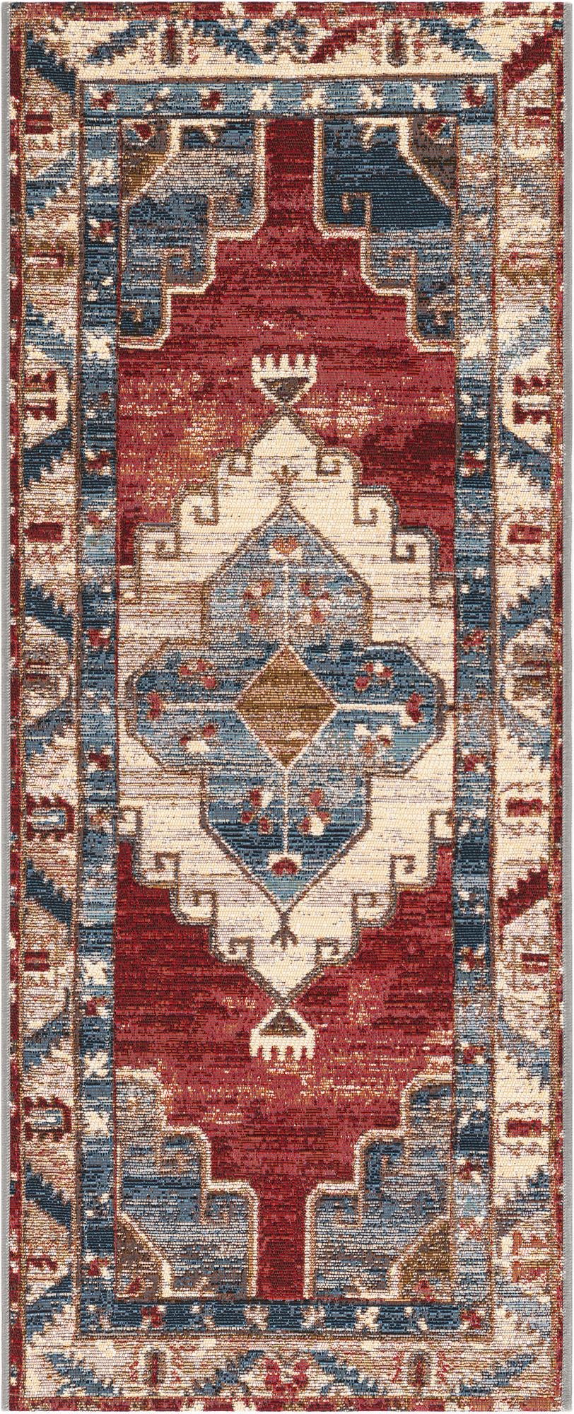 2' x 5' Easy-Clean Traditional Indoor / Outdoor Runner Rug