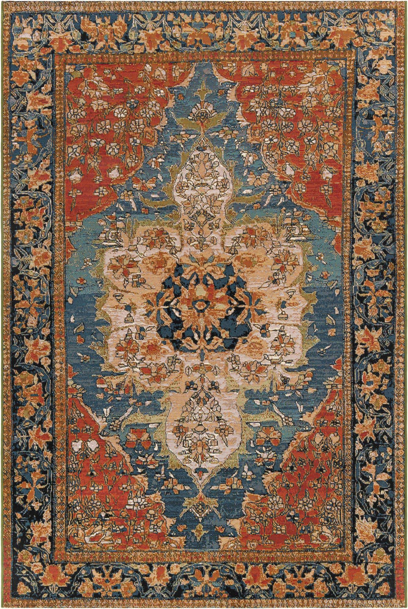 6' x 9' Easy-Clean Traditional Indoor / Outdoor Rug