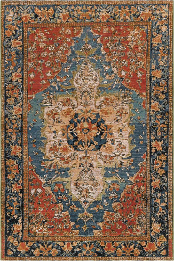 6' x 9' Easy-Clean Traditional Indoor / Outdoor Rug