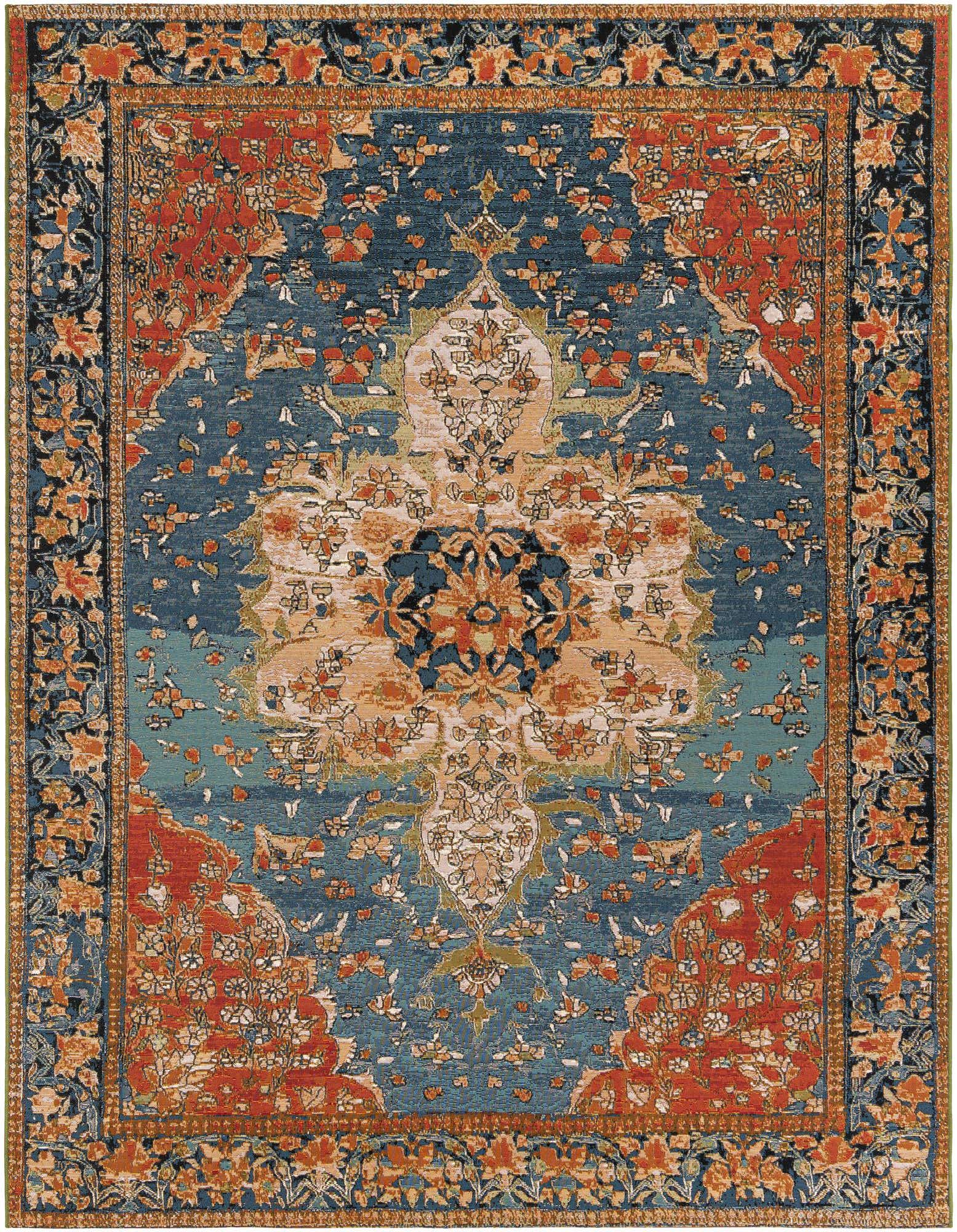 7' 10 x 10' Easy-Clean Traditional Indoor / Outdoor Rug