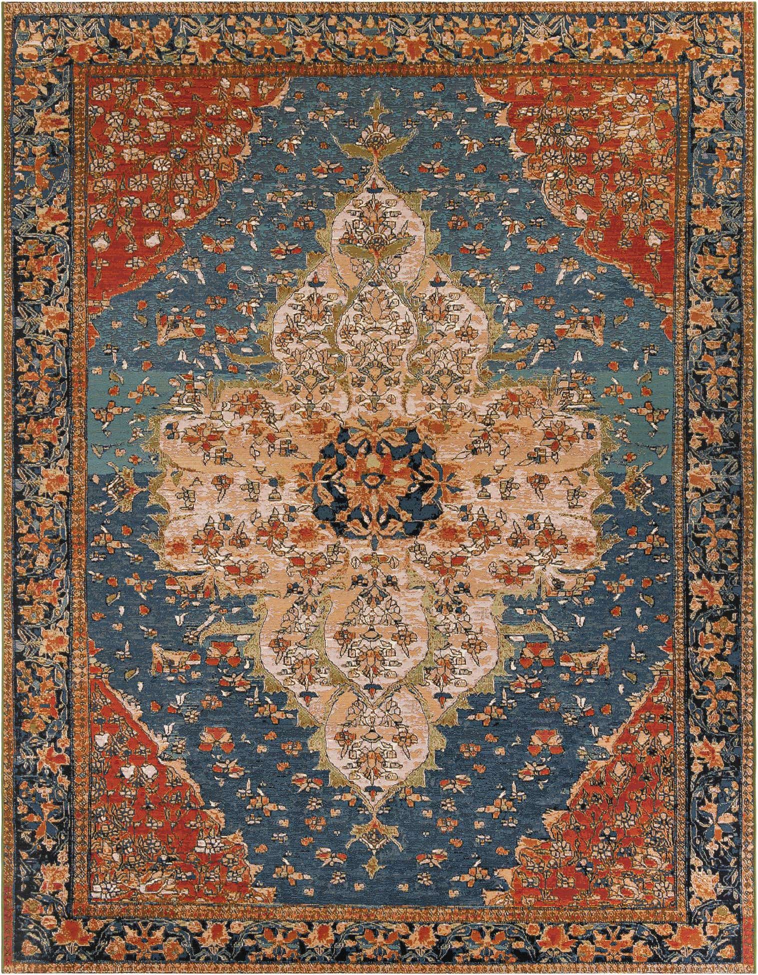 9' x 12' Easy-Clean Traditional Indoor / Outdoor Rug