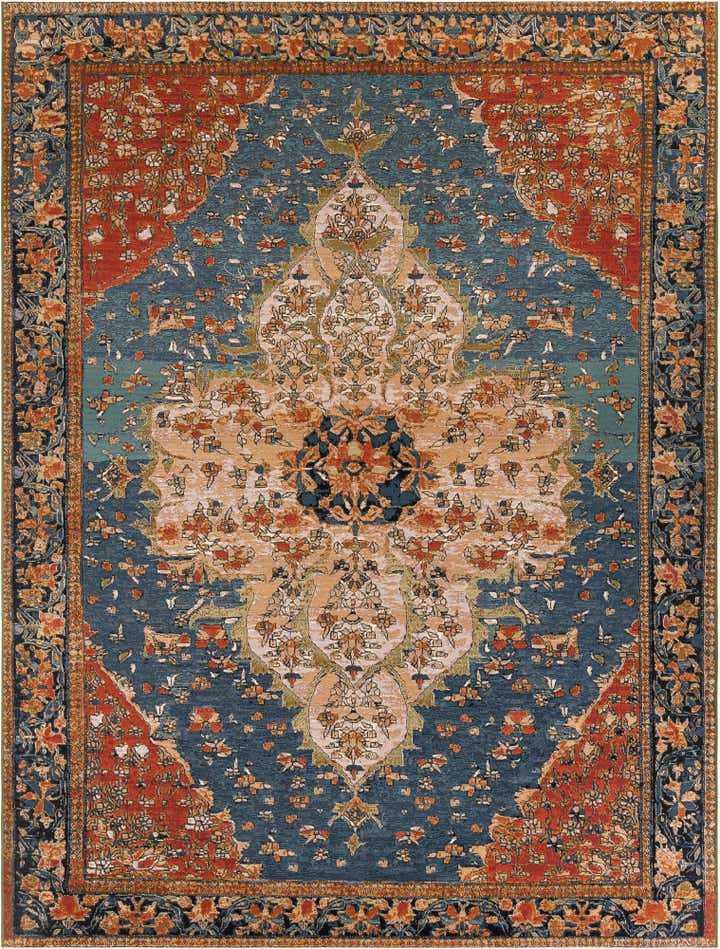 9' x 12' Easy-Clean Traditional Indoor / Outdoor Rug