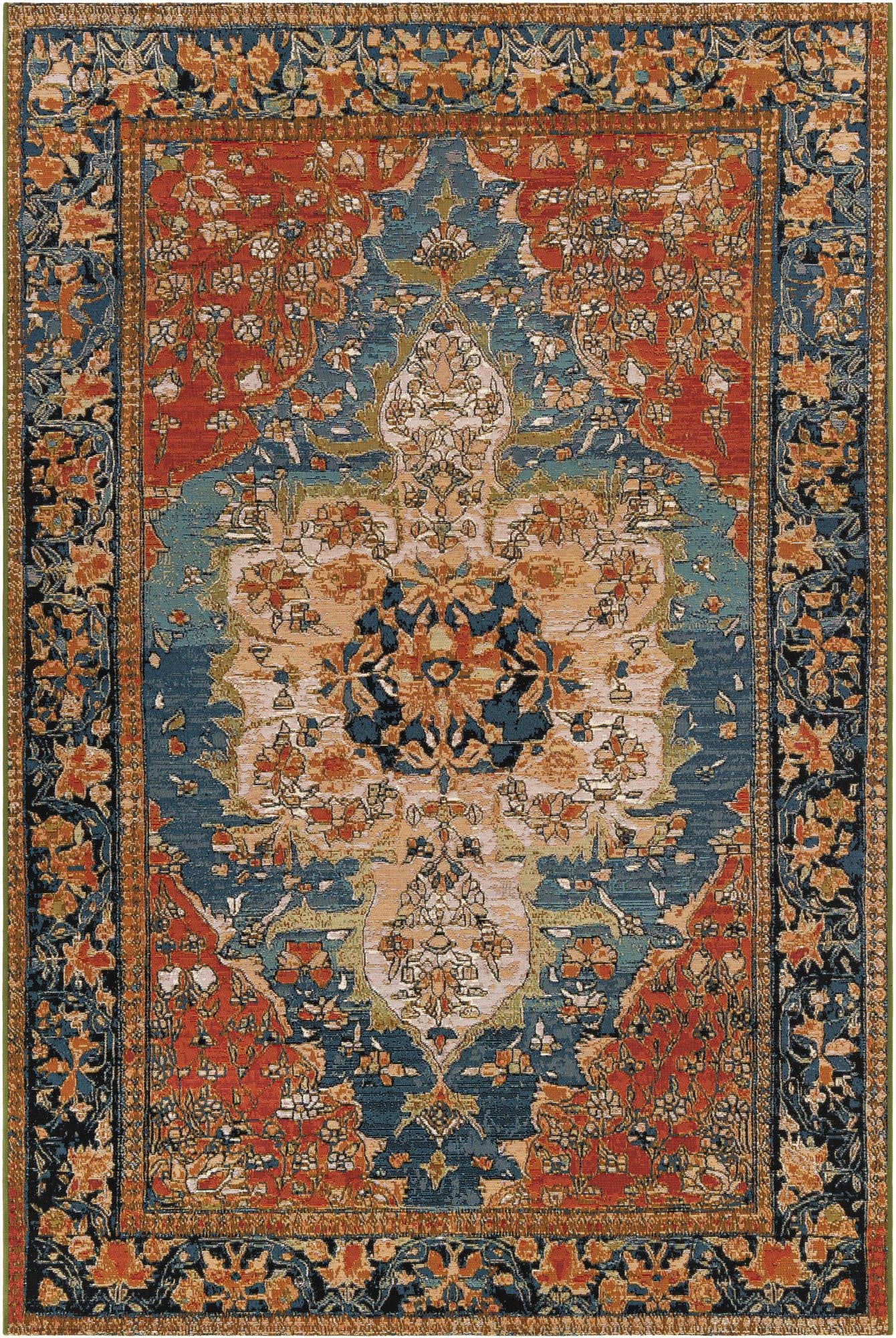 6' x 9'  Washable Traditional Indoor / Outdoor Rug