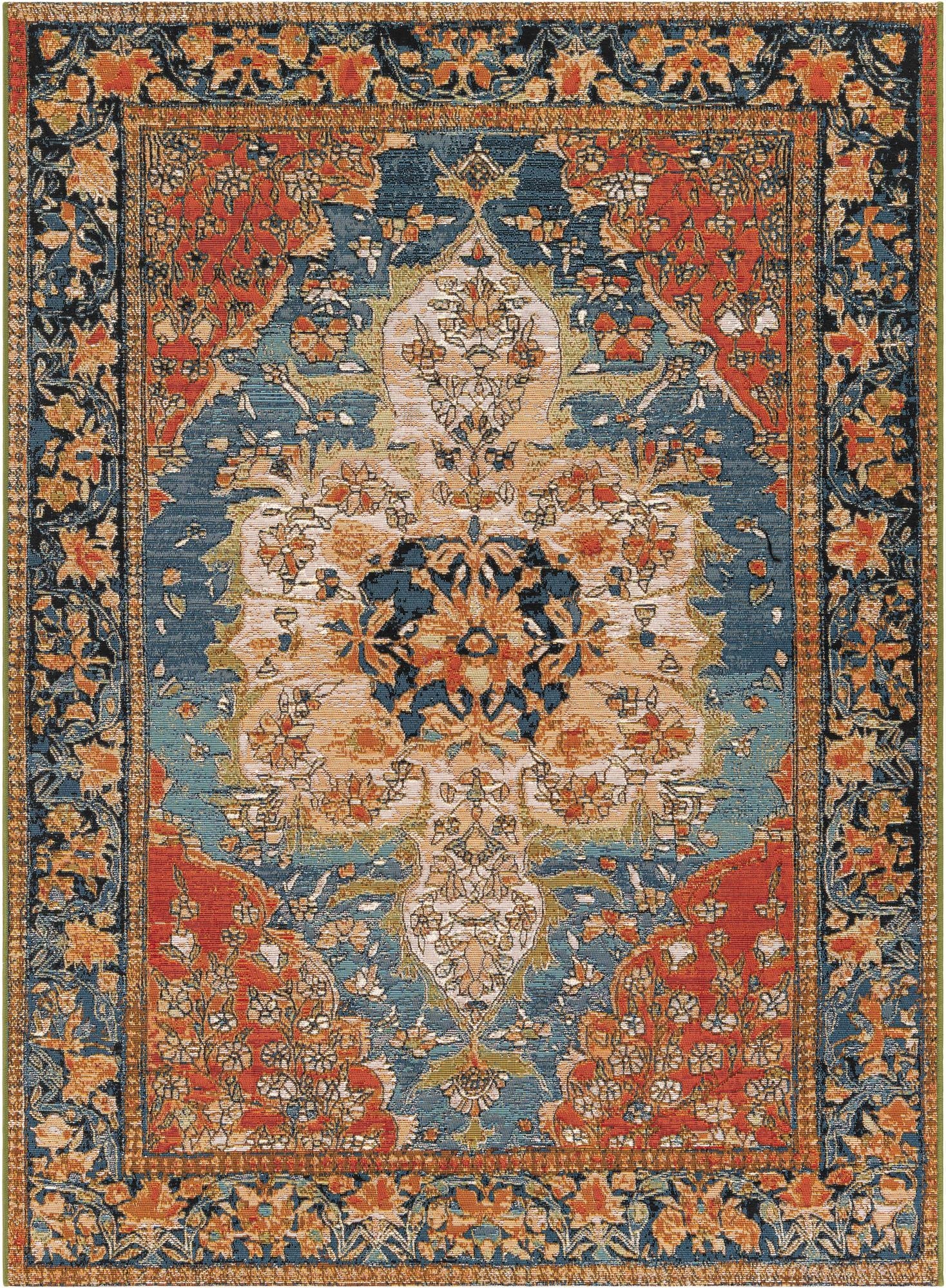 5' x 7'  Washable Traditional Indoor / Outdoor Rug