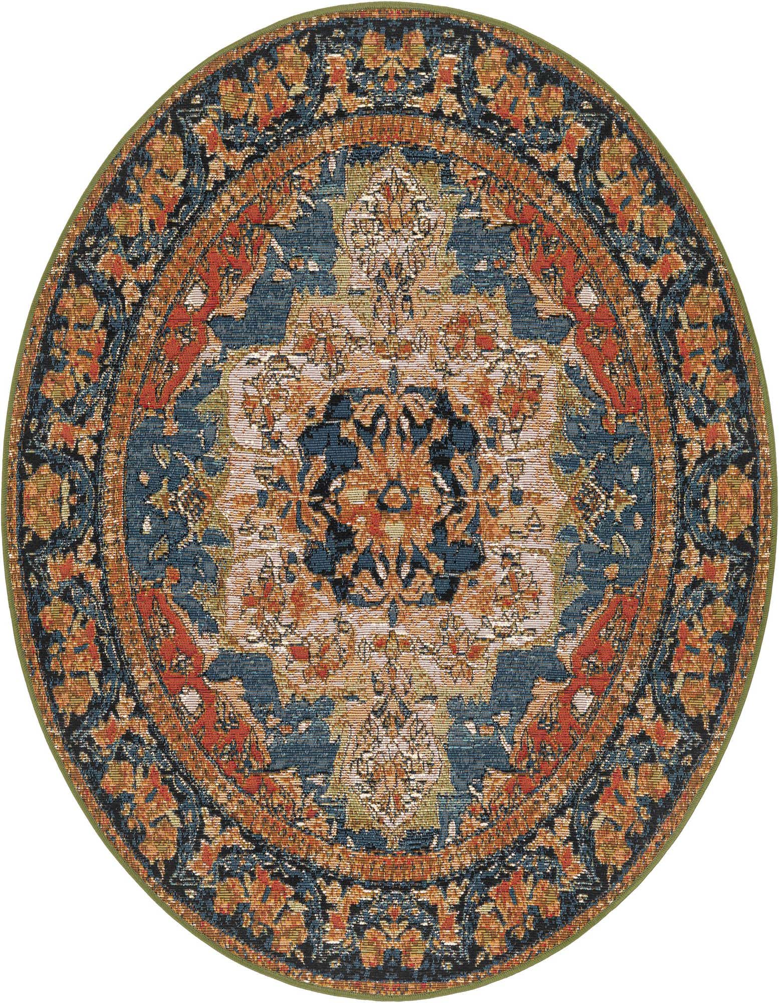 4' x 4' Easy-Clean Traditional Indoor / Outdoor Round Rug
