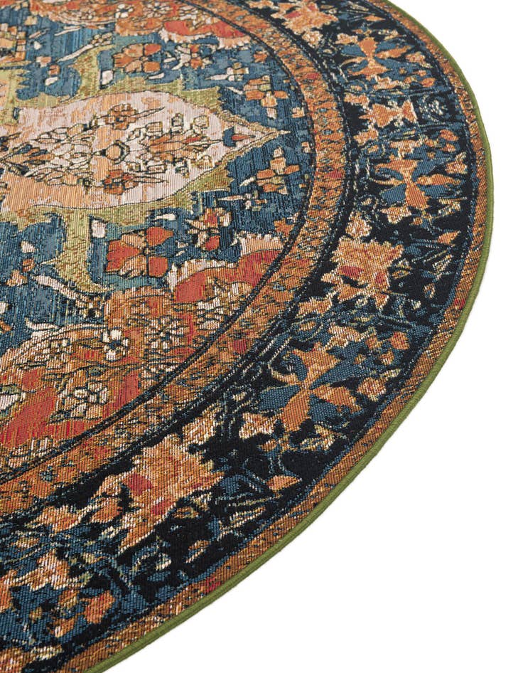 Detail image of 4' x 4' Easy-Clean Traditional Indoor / Outdoor Round Rug