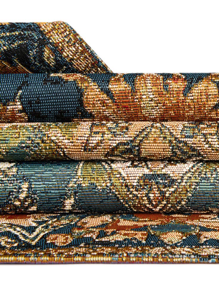 Detail image of 4' x 4'  Washable Traditional Indoor / Outdoor Round Rug