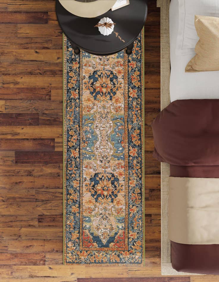 Detail image of 2' x 8'  Washable Traditional Indoor / Outdoor Runner Rug