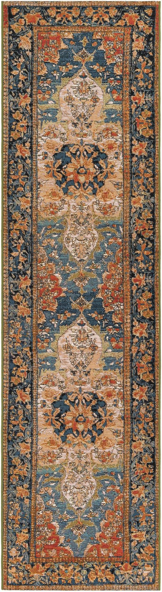 2' 7 x 10'  Washable Traditional Indoor / Outdoor Runner Rug