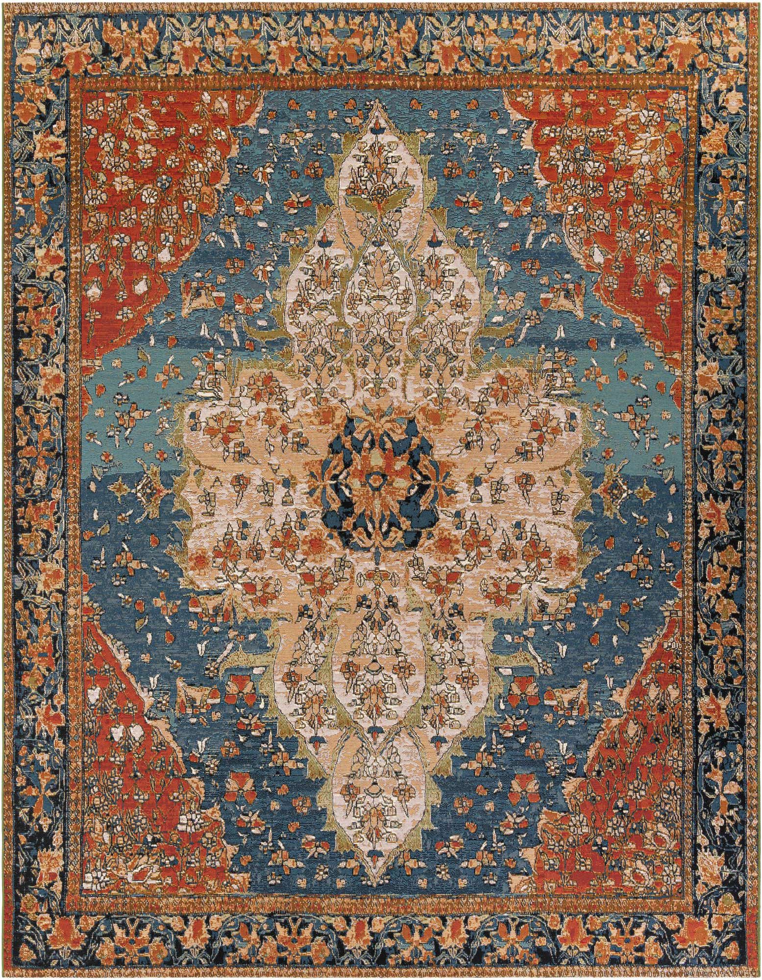 10' x 10' Easy-Clean Traditional Indoor / Outdoor Square Rug