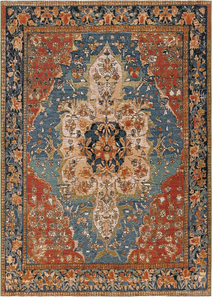 7' 10 x 7' 10 Easy-Clean Traditional Indoor / Outdoor Square Rug