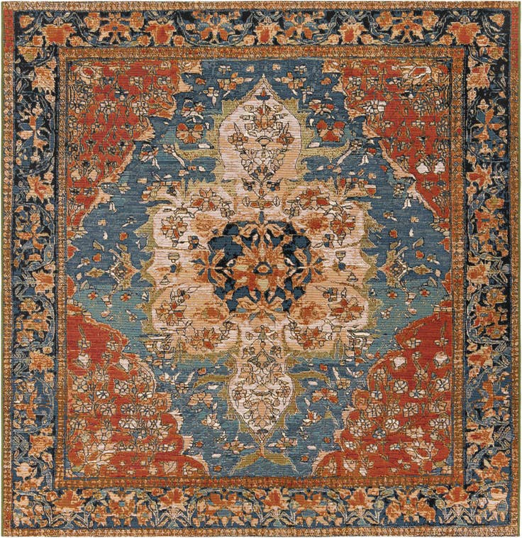 Detail image of 7' 10 x 7' 10 Easy-Clean Traditional Indoor / Outdoor Square Rug