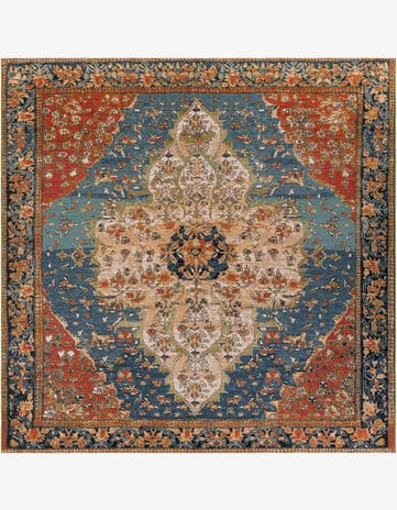 10' x 10' Easy-Clean Traditional Indoor / Outdoor Square Rug