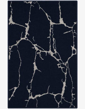 Navy Blue and Silver Vogue Geo Rug
