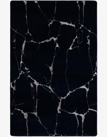 Navy Blue and Silver Vogue Geo Rug
