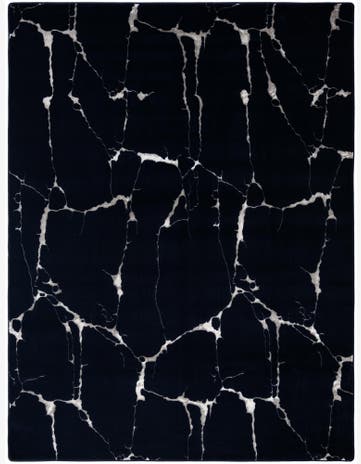Navy Blue and Silver Vogue Geo Rug