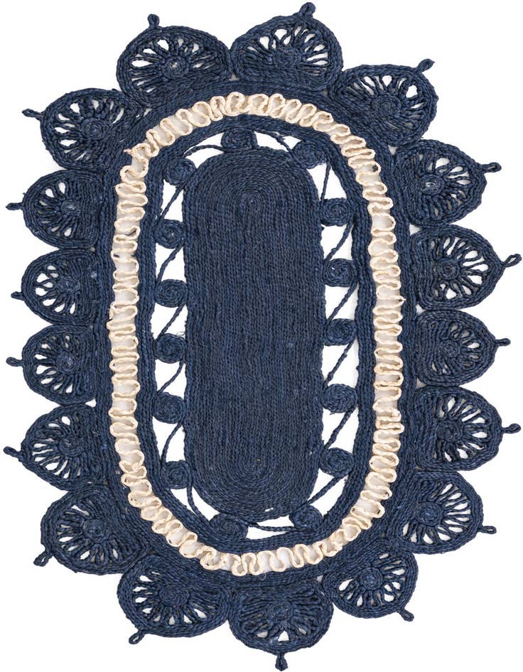 Detail image of 3' 1 x 5' 1  Hand Braided Jute Oval Rug