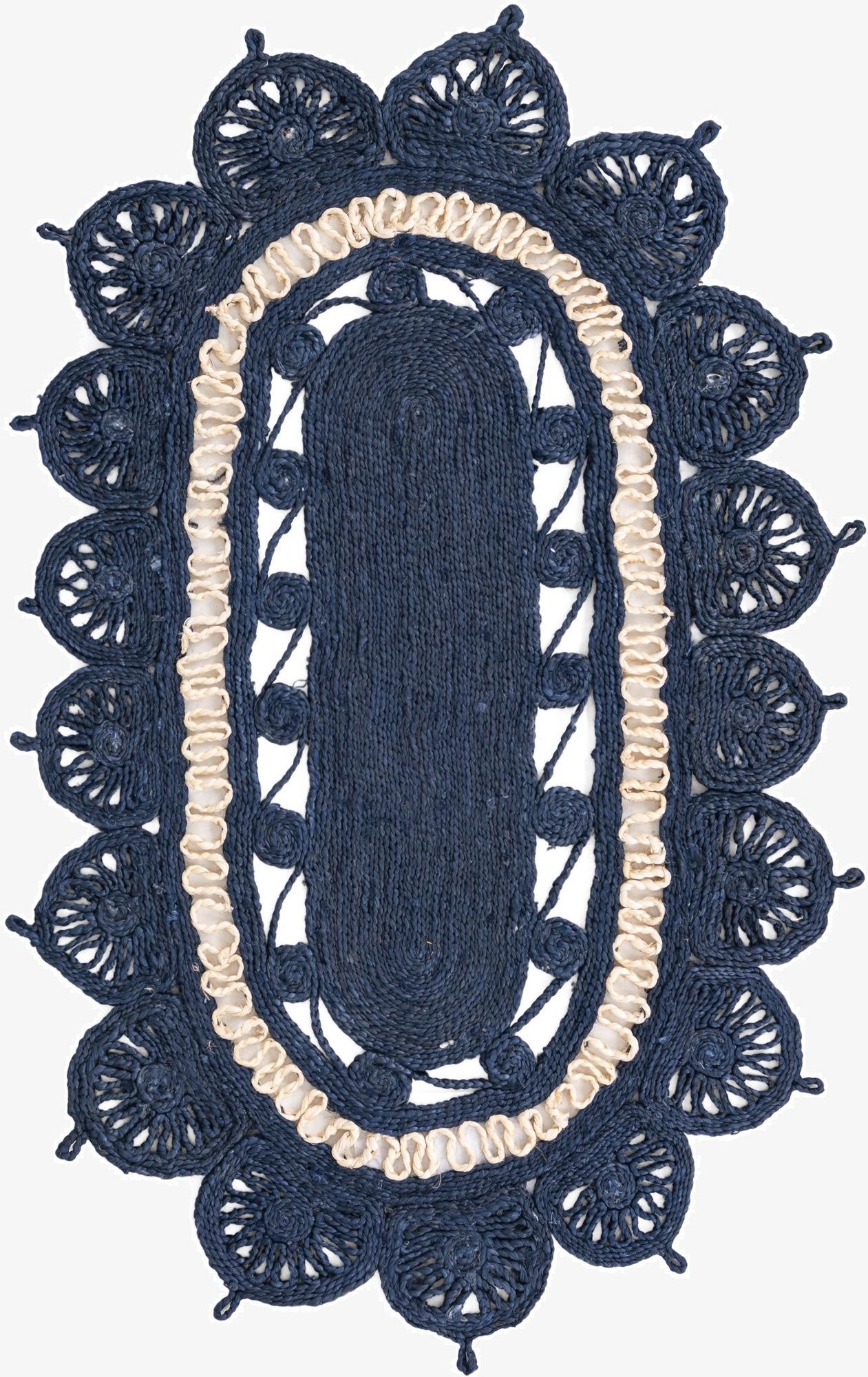 3' 1 x 5' 1  Hand Braided Jute Oval Rug