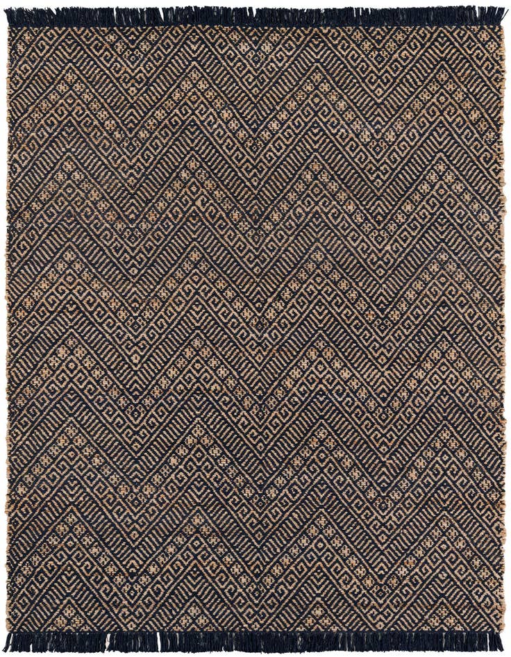 Detail image of 5' 1 x 8'  Hand Braided Jute Rug