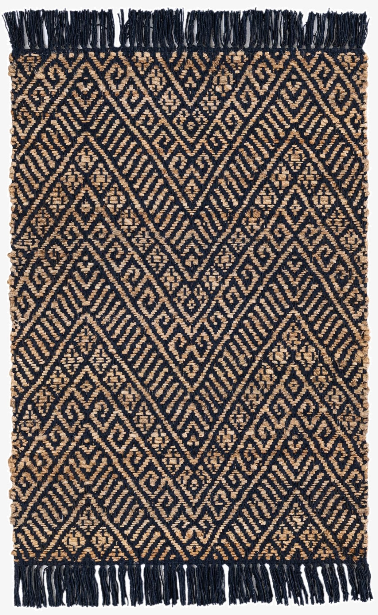 2' x 3' 1  Hand Braided Jute Rug