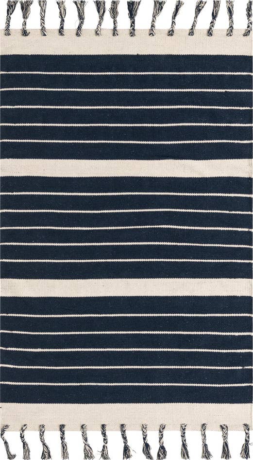 Detailansicht von 125cm x 185cm Handgewebt Chindi Cotton Teppich