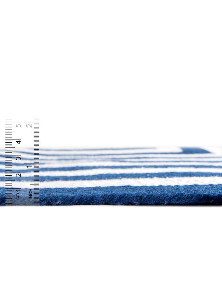 Detail image of Custom Navy Blue and White Easy-Clean Eco Verse Washable Indoor / Outdoor Rug