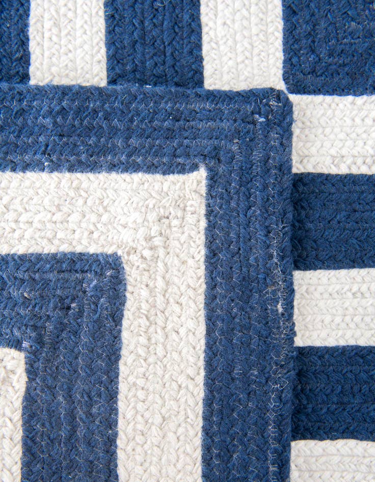 Detail image of Custom Navy Blue and White Easy-Clean Eco Verse Washable Indoor / Outdoor Rug