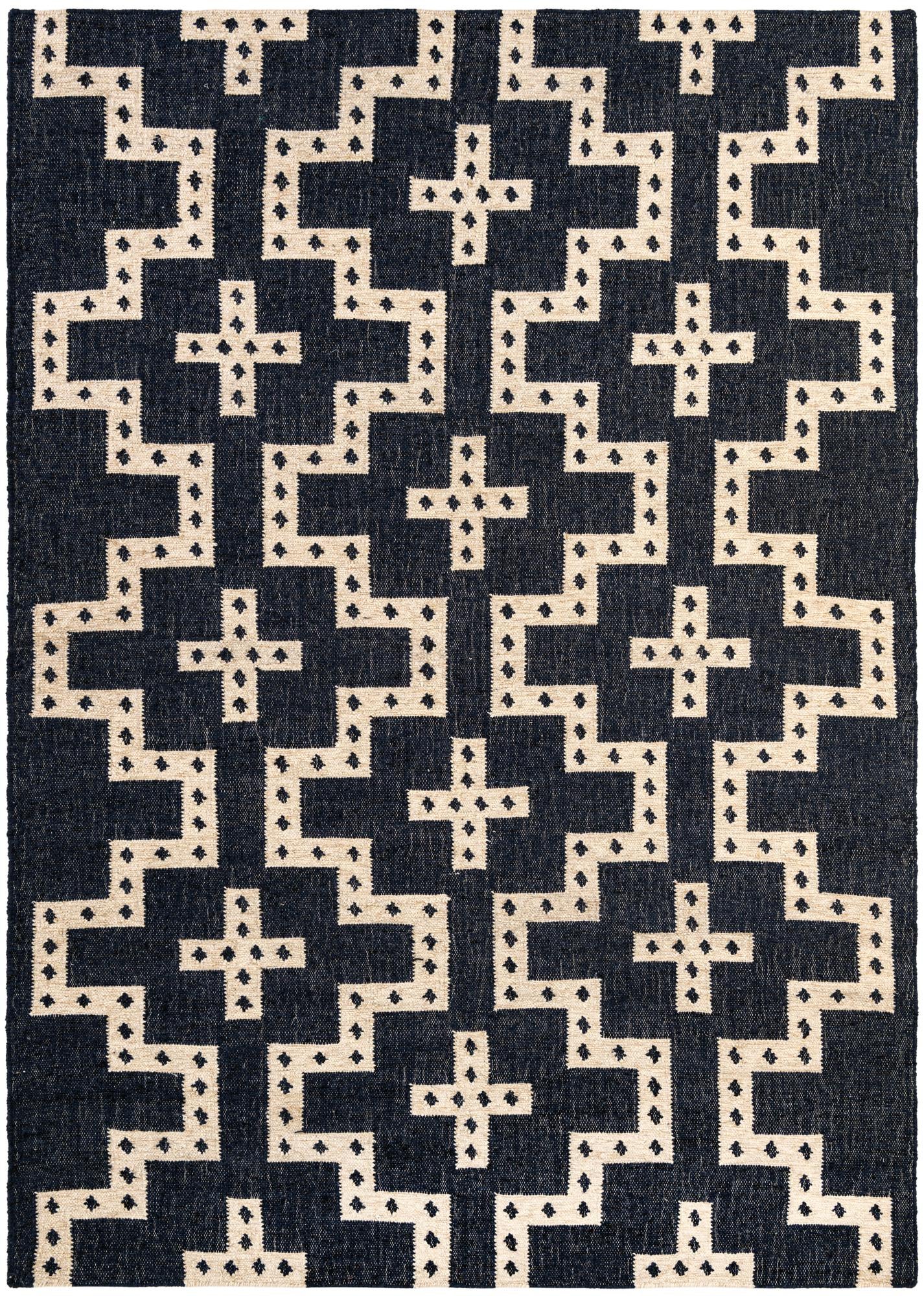 Rug Navy Blue and White Swatch link