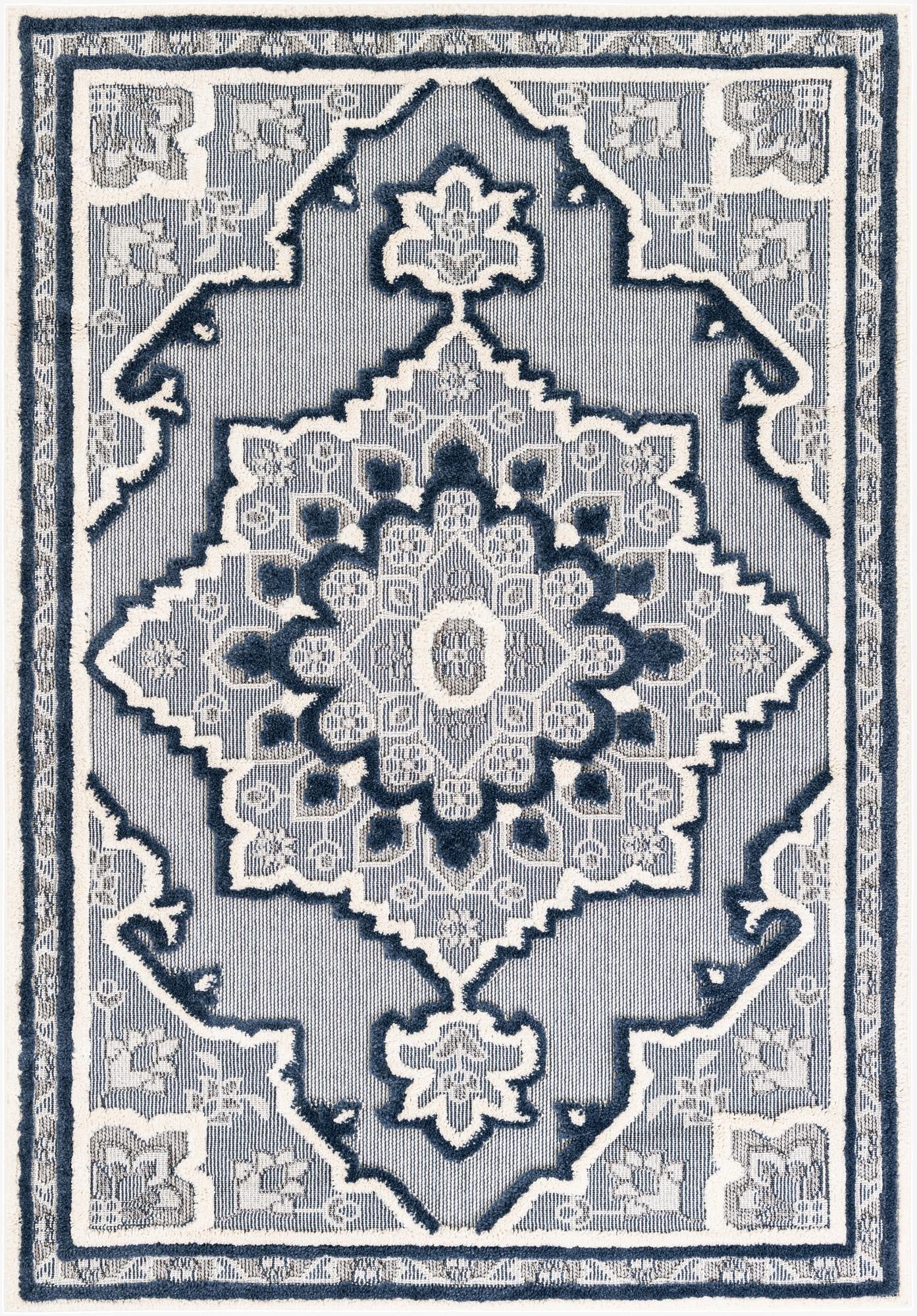 5' 2 x 7' 5  Washable Traditional Indoor / Outdoor Rug