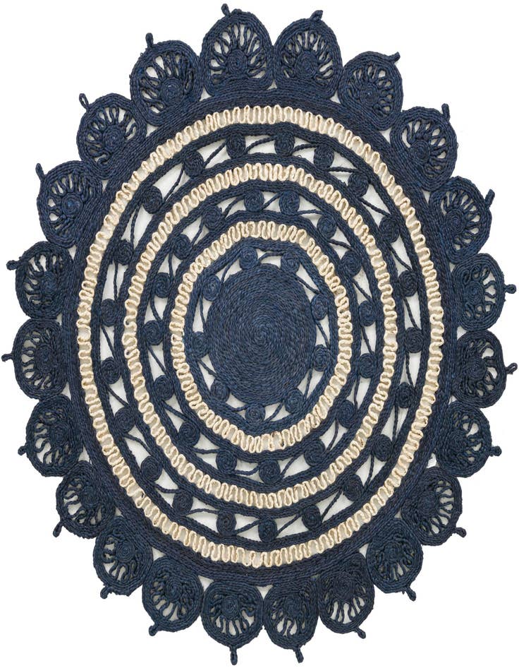 Detail image of 5' 1 x 5' 1  Hand Braided Jute Round Rug