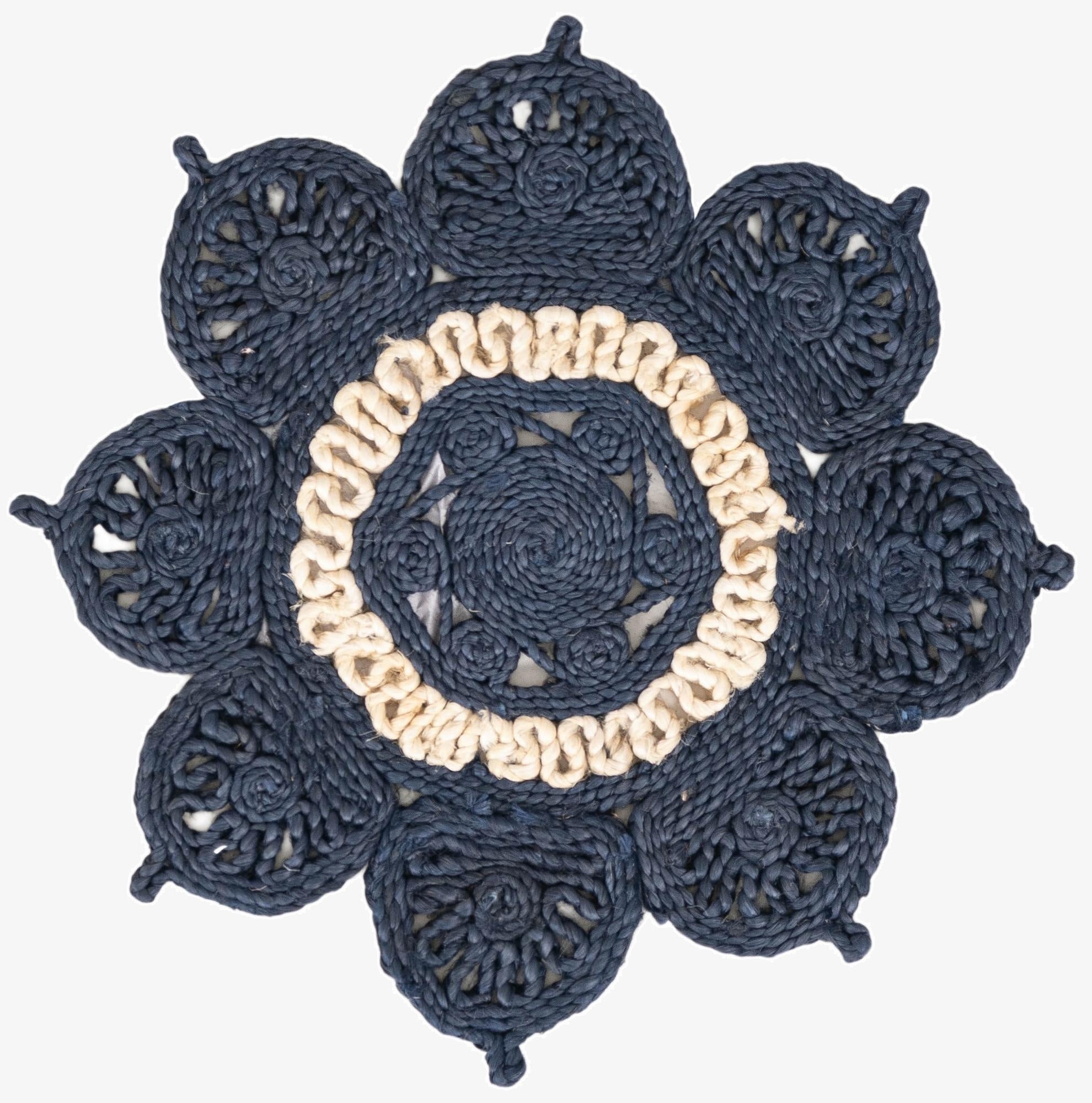 60cm x 60cm  Hand Braided Jute Round Alfombra