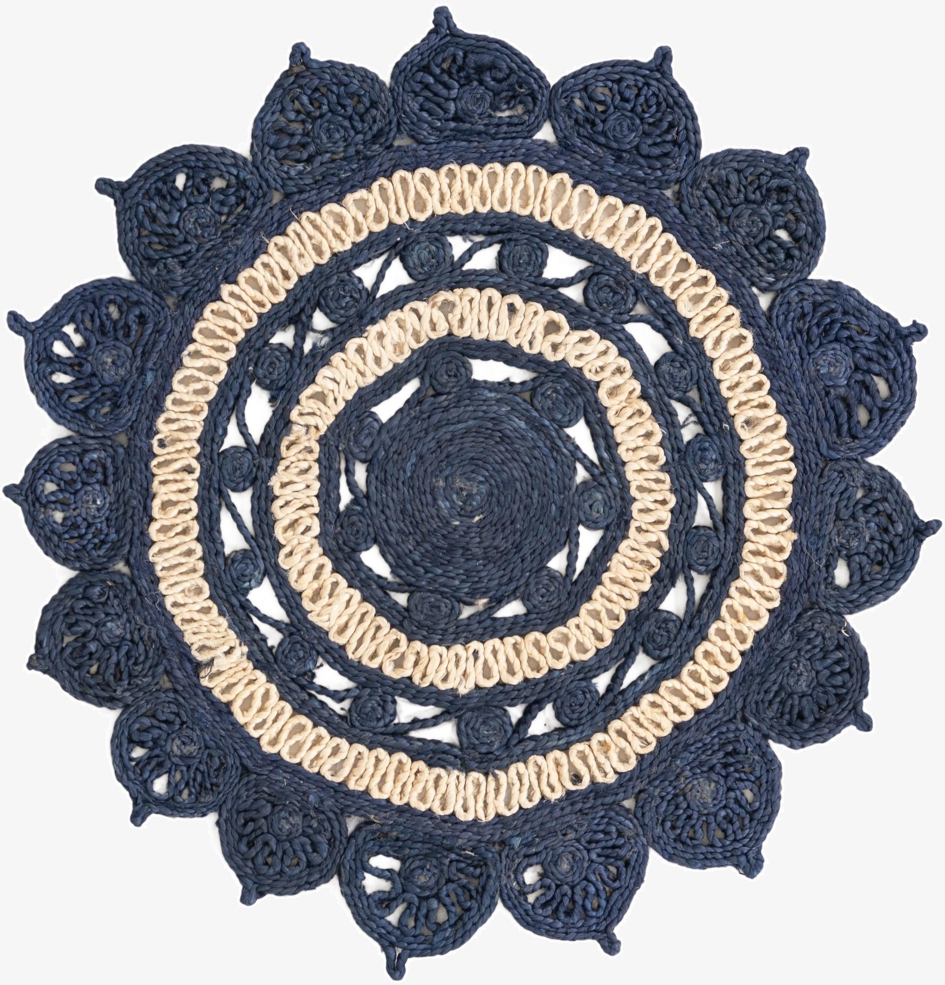 3' 1 x 3' 1  Hand Braided Jute Round Rug