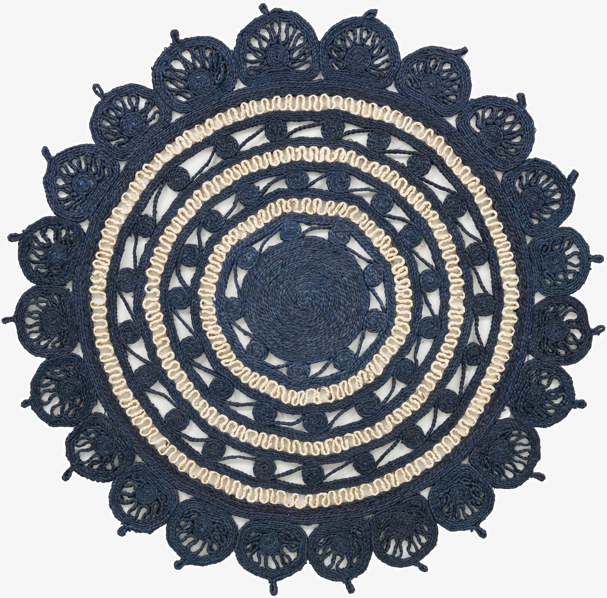 5' 1 x 5' 1  Hand Braided Jute Round Rug