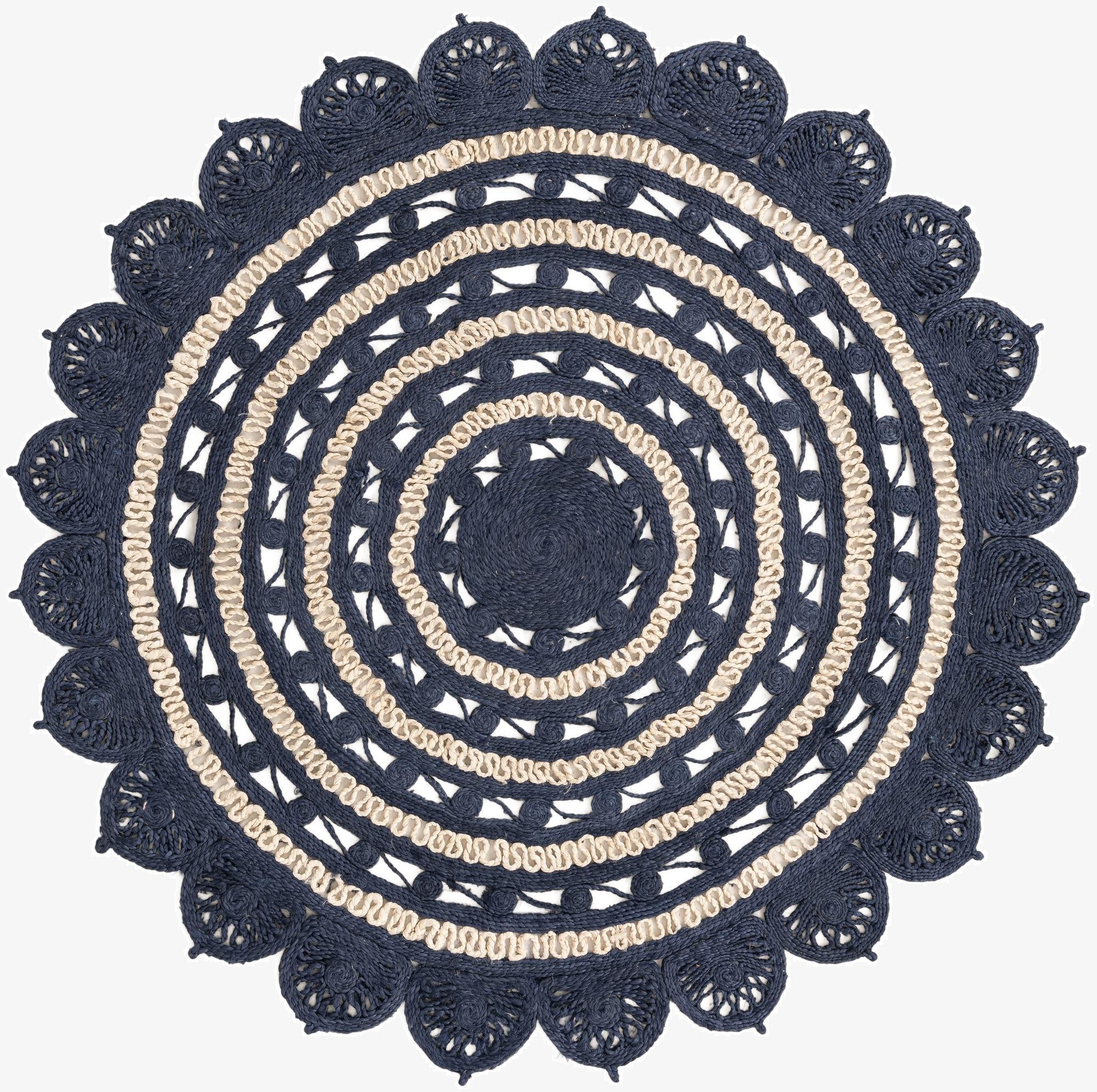 6' 1 x 6' 1  Hand Braided Jute Round Rug