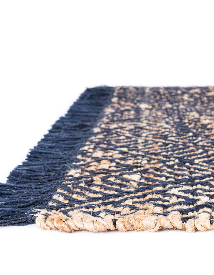 Detail image of 2' x 6' 1 Handmade Braided Jute Runner Rug