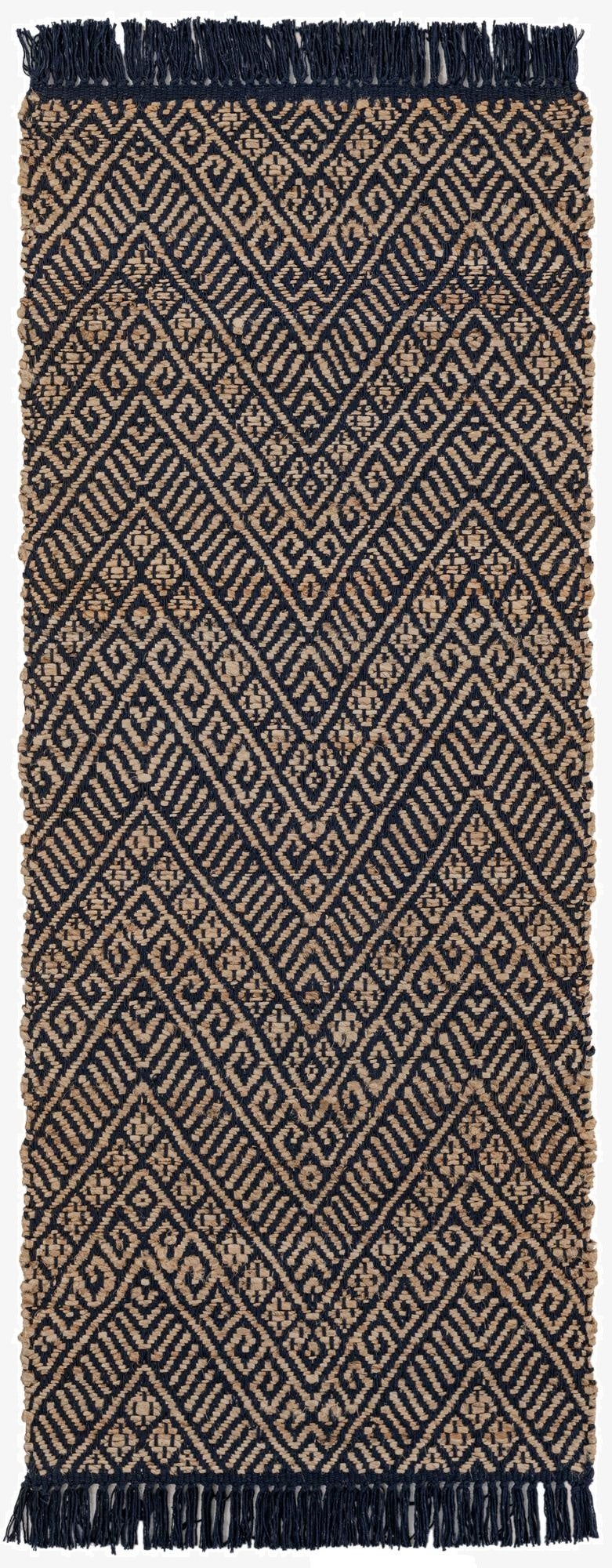 2' x 5' 1  Hand Braided Jute Runner Rug