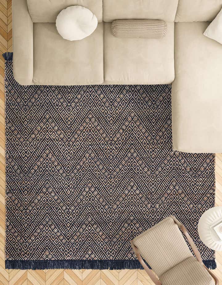 6' 1 x 6' 1 Handmade Braided Jute Square Rug
