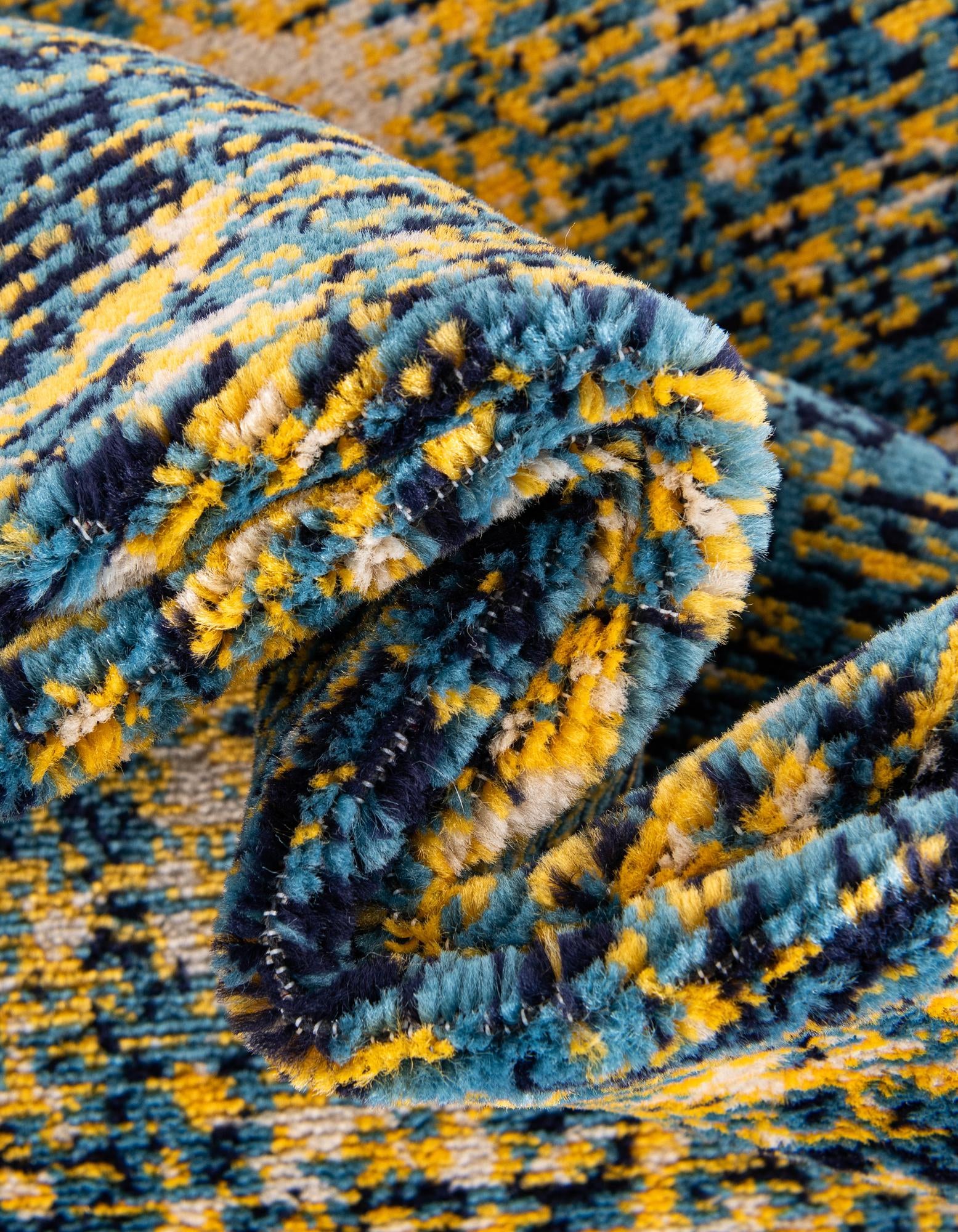 Navy Blue and Yellow 6' x 9' Laguna Rug | Rugs.com